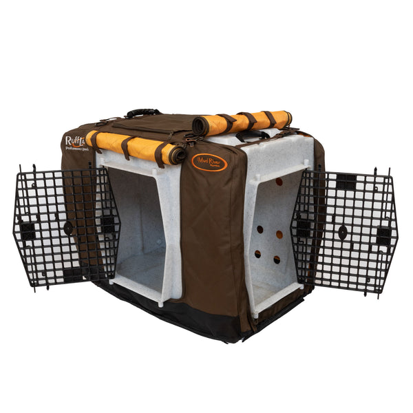 Insulated dog kennel outlet for truck