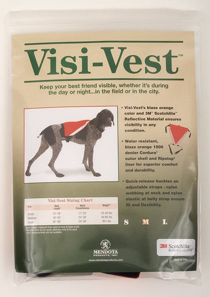 Mendota Dog Visi Vest Blaze Orange